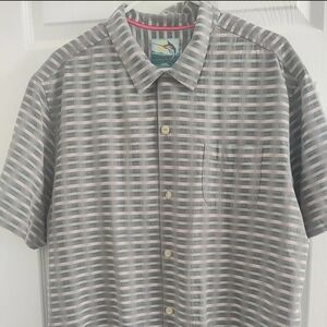 Tommy Bahama Island Modern Men's XL Gray Blue Button Up Shirt